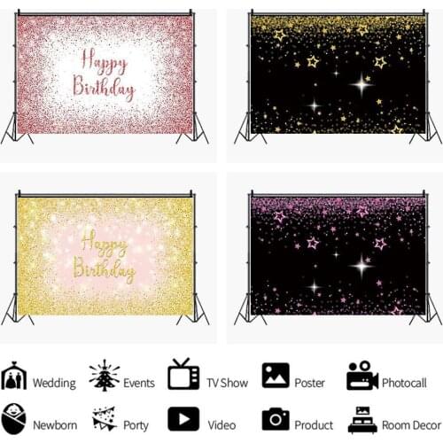 Birthday Party Charming Star Spot Pink Backdrop Girl Room Table Decoration Photography Studio Photo Kids Custom Vinyl Background