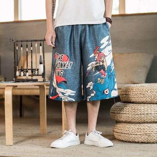 Men Harem Pants Chinese Style 2021 Summer Cotton Comfortable Pants Streetwear Loose Trouser Japanese Trendy Sweatpants 30217
