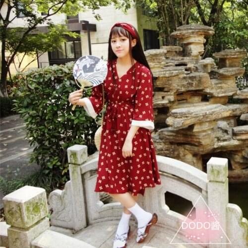 2 Way Mori Girl Vintage Kimono Adapated Japaness Style Linen Dress Summer Half Sleeve Loose Open Stitch Sun Protect Outwear