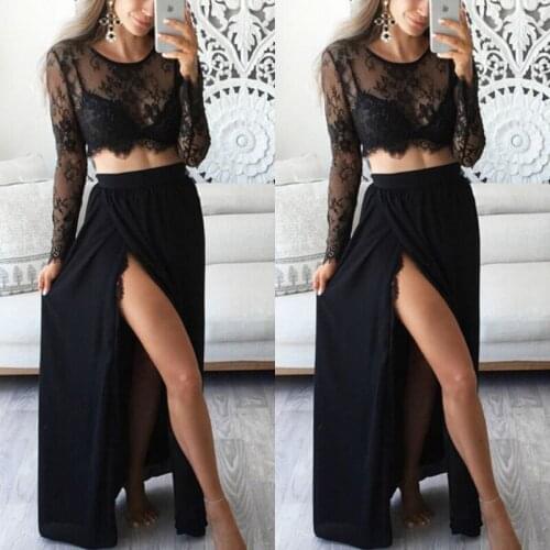 Elegant womens set Fashion Women Flower embroidery Print lace top and skirt set for women party elegant summer clothes femme