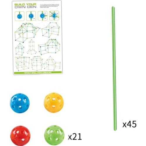 Fort Building Kit Age 5+ Construction Toy Kids Tent Making Toys Balls Sticks