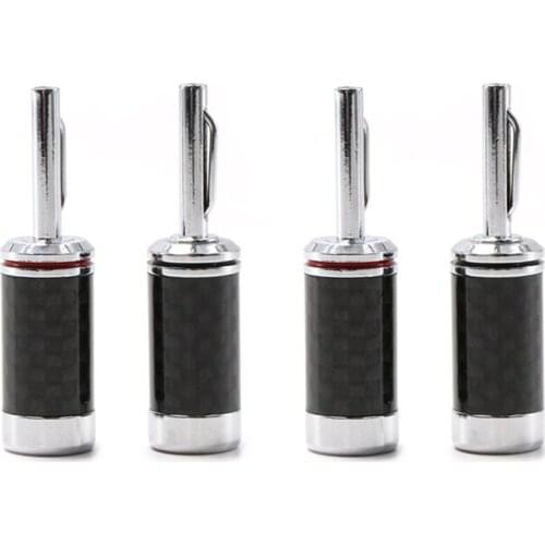 HIFI-End Carbon Fiber Banana Plug Audio Rhodium Plated HIFI Speaker Cable Plug