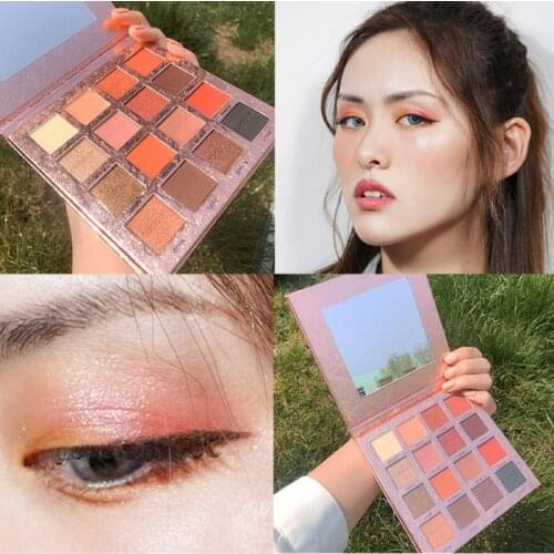COCO URBAN Changeable Pink Gold Nude Eye Shadow Palette Makeup 16 Color Matte Shimmer Glitter Eyeshadow Waterproof Cosmetic TSLM