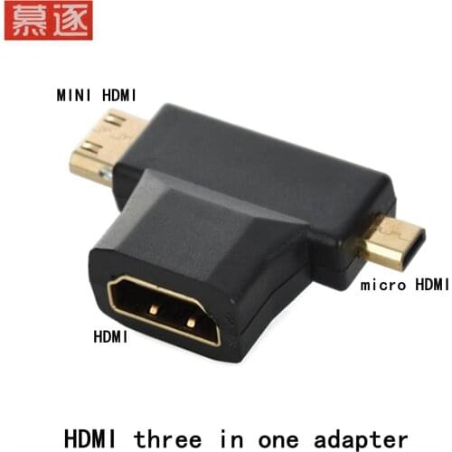 Mini 3 in 1 Micro HDMI-compatible Male to Female HDMI 1.4 Cable Adapter Converters for phone camera Card Readers