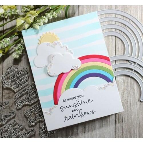 Mmao Crafts Metal Steel Cutting Dies Rainbow Strip Clouds Stencil For DIY Scrapbooking Paper/photo Cards Embossing Dies