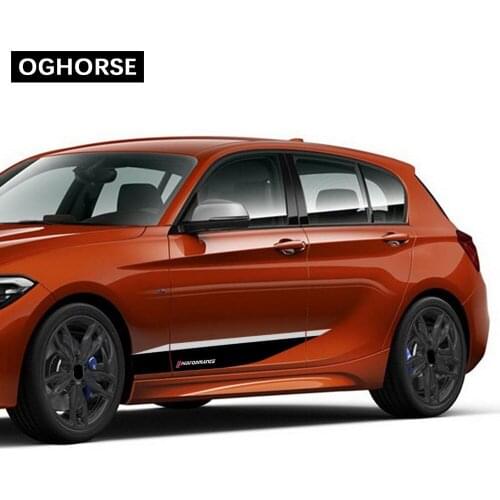 2 Pcs M Performance Side Stripe Skirt Sill Sticker Decal for BMW 1 Series F20 F21 118i 120i 125i 128i 135i M Sport Accessories