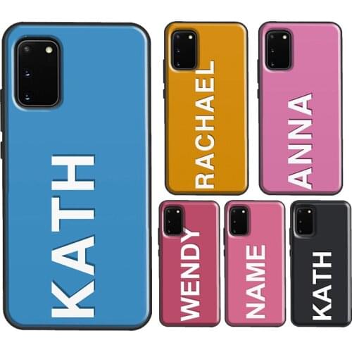 Pastel Vertical Name Personalized Phone Case For Samsung S10 Plus S8 S9 S10e S20 FE S21 Ultra Note 9 Note 10 Note 20 Ultra