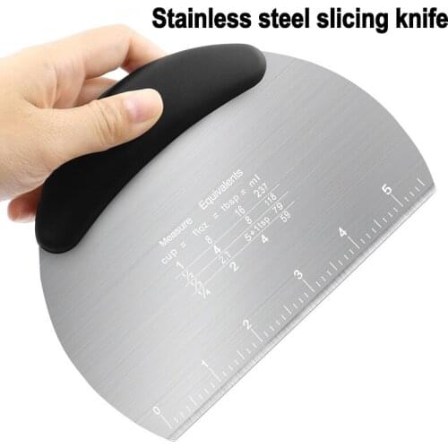 Semicircular Stainless Steel Bench Scraper Dough Bowl Spatula Food-safe Dough Cutter Pastry Chopper Baking Pasta cookie cutter