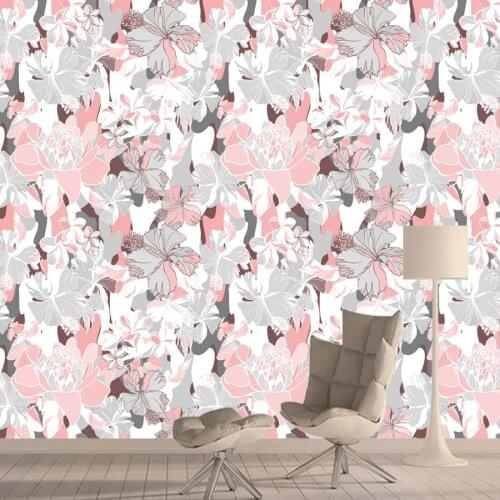 Custom Nordic Classical Pink Flower Blossom 3d Wallpapers for Living Room Wall Papers Home Decor Cabinet Peel Stick Murals Rolls
