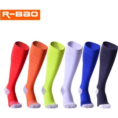R-BAO New Men Soccer Socks Professional Clubs Football Antiskid Thick Warm Socks Knee High Training Long Antiwear Sports Socks
