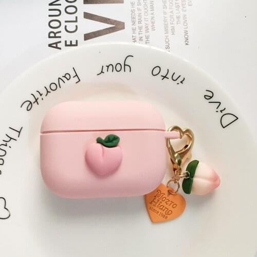 Silicone Protect Case for Edifier TWS 1 2 5 Wireless Earphone Case tws5 Charging Box Accessories with Cute Peach Keychain Cover