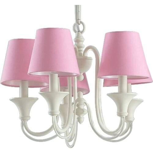 Nordic Children lamp Warm Pink Chandelier led Lustre Suspension Moderne Girls Bedroom Lamp Rural Style Lamp home deco Lighting