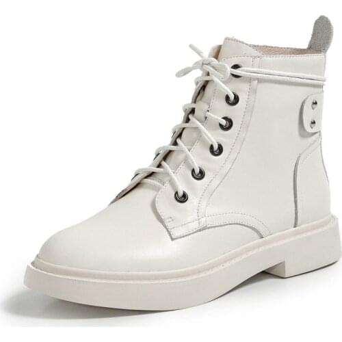 SKLFGXZY 2020 autumn and winter Genuine leather Female boots Riding boots Womens boots warm cowhide Lace-up shoes