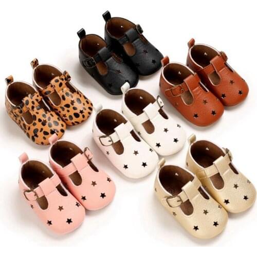 Retro Baby Shoes First Walker Spring Summer Toddler Girls Princess Shoes 2021 Infant Pentagram Hollow Out Prewalker