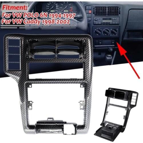 Carbon Fiber Style Center Console Grill Dash AC Air Vent Grille for Polo 6N 1994-1997 Caddy 1998-2002 6N1858069A