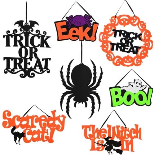 Halloween Decoration Felt Spider Hanging Ornament Props For Window Door Tree Decor Pendants Halloween Festival Party Supplies