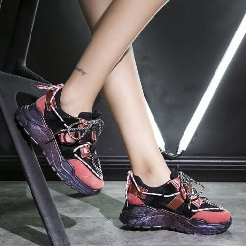 2019 Autumn Ladies Glitter Chunky Sneakers Platform Casual Shoes Sneakers Women Shoes Trainers basket chaussure femme Z6-75