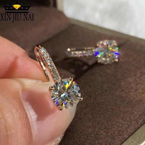 2019 hot new 925 sterling silver products square small super flash zircon earrings round ear studs hot sale earrings for women