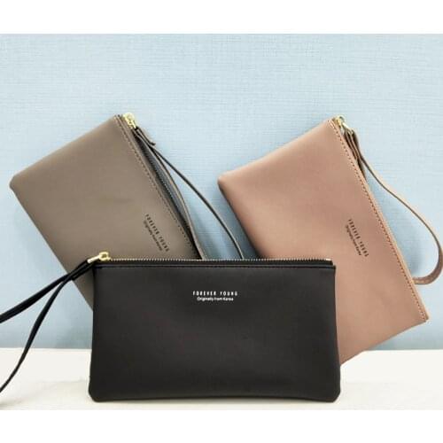 Women Fashion Long Design Wallet Soild Coin Purses Phone Credit Card Holders Female Simple Money Bag Square Zipper PassCard Pack