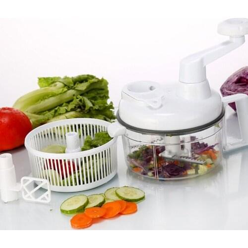 1pcs Manual Vegetable Chopper Multifunctional Hand Shredder Stirrer Triple Kitchen Tools