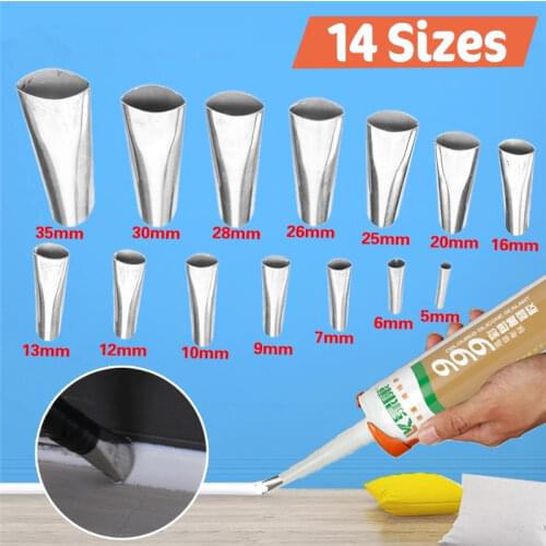 14Pcs Stainless Steel Caulk Nozzle Applicator Caulking Finisher Glue Silicone Sealant Finishing Tool Kitchen Bathroom Sink Joint
