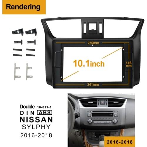 2/1Din Car DVD Frame Audio Fitting Adaptor Dash Trim Facia Panel 10.1inch For NISSAN SYLPHY 2016-2018 Double Din Radio Player