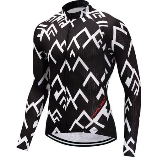 2018 Outdoor Fitness Sports Long Bike Cycling Jersey Bycicle Cycling Clothing Mens Spring And Autumn Ropa Ciclismo FU07 XS-3XL
