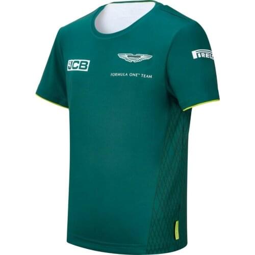 New Summer FI Martin Team Mens Sports Racing Suit Short-Sleeved Moisture Absorption And Quick-Drying Green T-shirt Car Fan