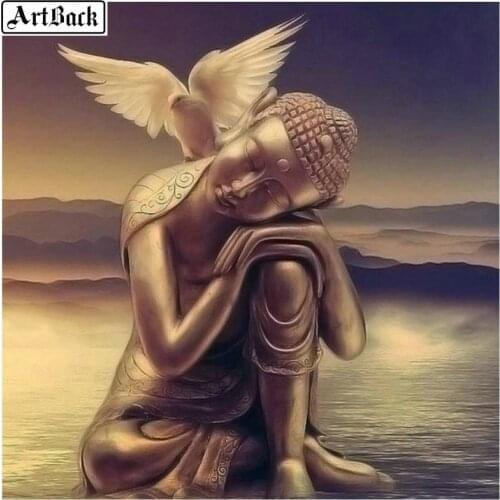 5d diy diamond painting Buddha dove full square diamond mosaic crafts 3d full round diamond embroidery religious picture