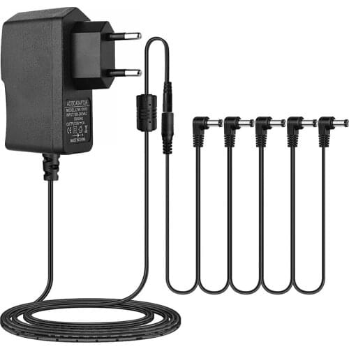 5 Way Electric Guitar Effect Pedal Power Supply Accessories Cables Adapter Daisy Chain Wire DC 9V AC100-240V 50/60HZ