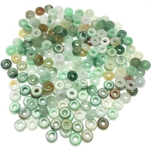 10PC Natural Emerald Three color abacus beads Accessories DIY Bangle Charm Jewellery Fashion Hand-Carved Necklace Luck Amulet