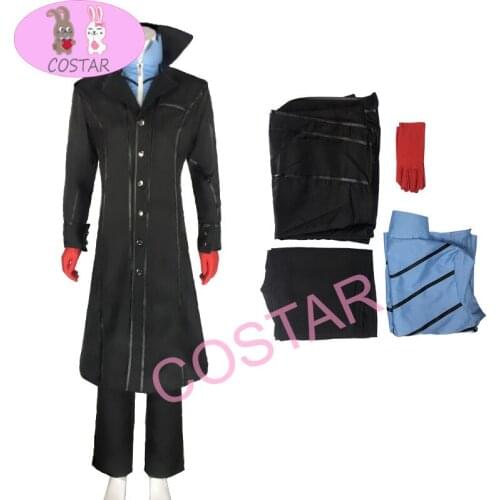 COSTAR Anime Game Persona Joker Amamiya Ren Cosplay Costume Black Suit Halloween Men Costume