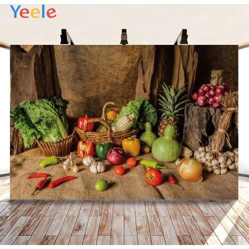 Yeele Vegetables Still Life Baby Birthday Party Photography Background Decoration Family Party Photocall Backdrop Photo Studio