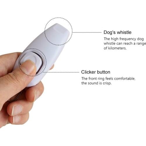 Hot Sale!Combo Dog Clicker & Whistle - Training,Pet Trainer Click Puppy With Guide,With Key Ring pjop