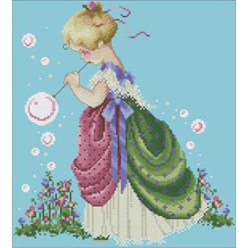 Cotton threads Bubble girl patterns Counted Cross Stitch 11CT 14CT DIY Cross Stitch Kit Embroidery Needlework Sets home decor
