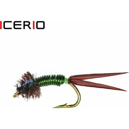 ICERIO 8PCS Stonefly Mayfly Nymph Copper John Trout Fishing Fly Lures #14