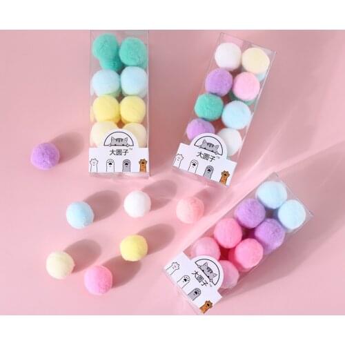 Pet toy ball cat and dog mute toy polyester bouncy ball macaron color self-hey interactive gift box supplies cat products ball