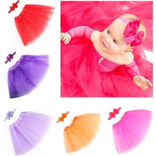Newborn Baby Girls Clothes Skirt Set Baby Photography Props Tutu Skirt+Headband Set Clothing