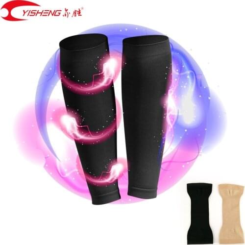 YISHENG Piar of Calf Support Varicose Veins Graduated Compresssion Calf Sleeve Men Women Knee High Socks