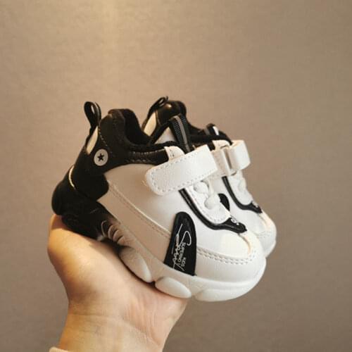 2021 Spring Autumn Children Shoes PU Leather Shoes Girls Sports Shoes Baby Toddler Shoes Boys Girls Shoes Non-slip Sneakers
