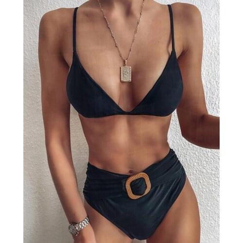 2 Piece Swimsuit High Waist Bikini Push Up Swimwear Sexy High Waisted Bathing Suits Monokini Swimming Suit for Women Biquini