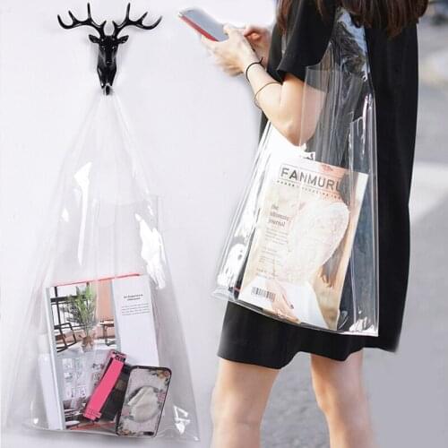 Summer Autumn Transparent Shoulder Handbag Bag for Women Trend Fashion Tote Jelly Fashion PVC Clear Shopping Bag New
