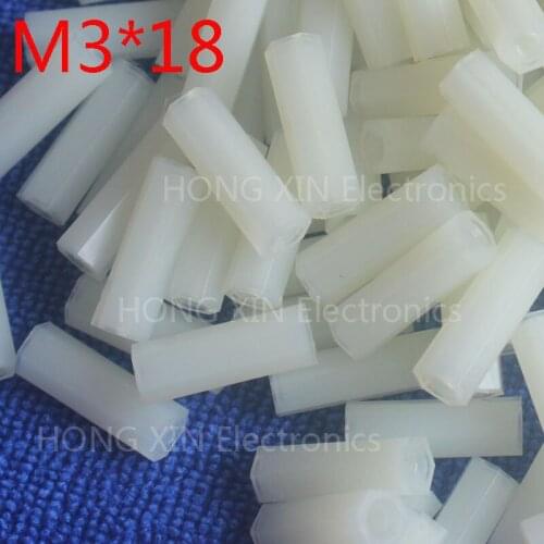 M3*18 18mm 1 pcs white Nylon Hex Female-Female Standoff Spacer Threaded Hexagonal Spacer Standoff Spacer brand new