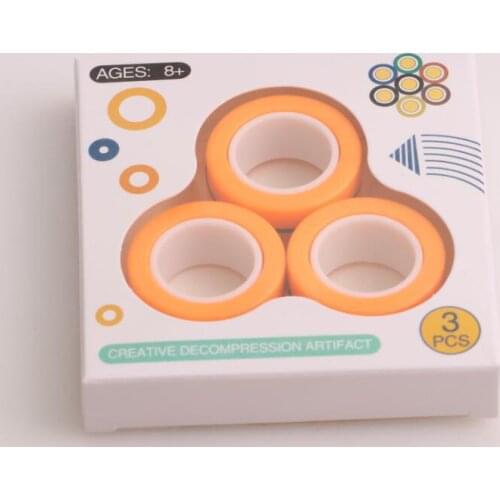Magnetic Rings Fidget Toy, 3pcs/Set Magnetic Fidget Rings Ideal Adhd Toys for Anxiety Teens Cool Toy Rings for Adults Focus#820