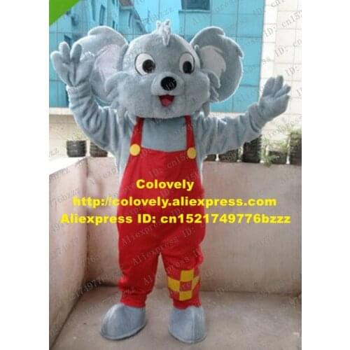 Vivid Grey Koala Bear Mascot Costume Mascotte Coala Phascolarctos Cinereus Adult With Big Ears Chubby Cheeks No.1011 Free Ship