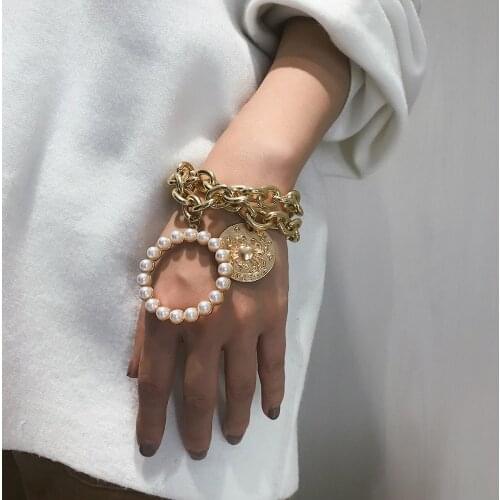 Fashion crab pearl bracelets bangles with pendant Bijoux Jewelry Accessories for woman