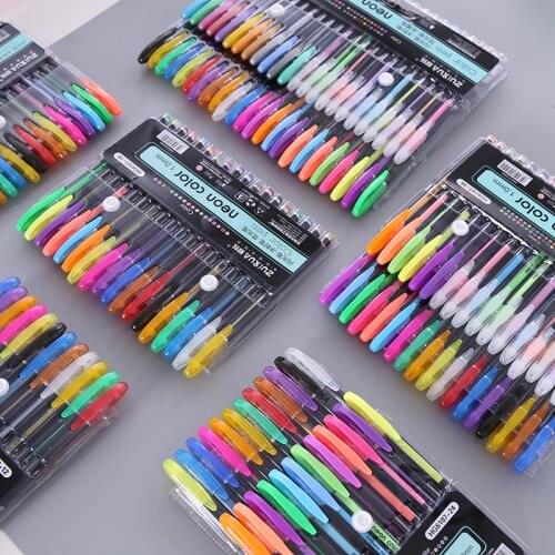 12/16/18/24/36/48 Colors Gel Pens Set Neon/Pastel/Metallic/Glitter Pens for Adult Coloring Books Journals Drawing Doodling
