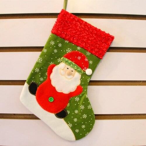 2022 New Christmas Stockings Cute Santa Snowman Print Tree Hanging Ornaments Home Party Decoration
