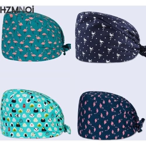 New Product Colorful Printed Nurse Cap Surgical Cap Pet Hospital Surgeon Cap Dentist Cap Beauty Salon Chef Dustproof Scrub Cap