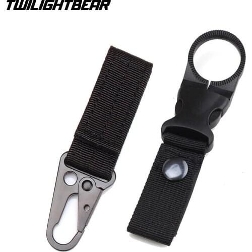 Outdoor Nylon Tactical Belt Key Buckle Braided Alloy Key Chain High Quality Strength Water Bottle Buckle